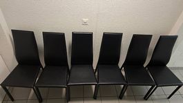 6 Stk. Elegante Kunstleder Stühle, Schwarz, Top Zustand