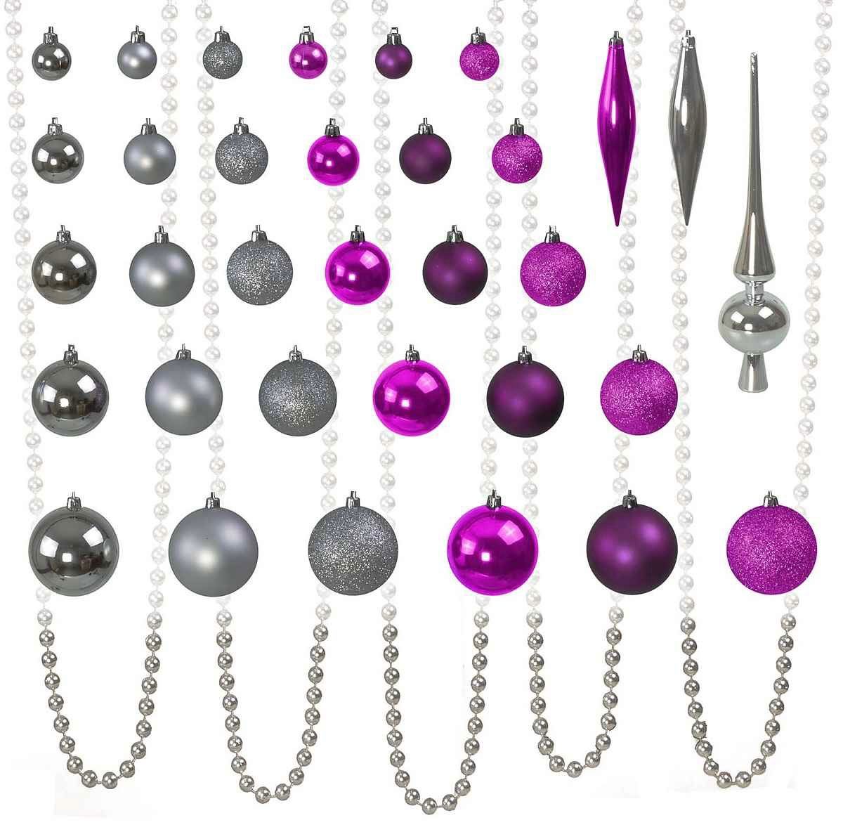 Tutte le decorazioni: Riesen Weihnachtskugelset 130 tlg Silber/Violett – Nuovo e nell'imballaggio originale da Basel venduto da Seifehuesli 3