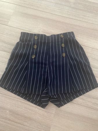 gestreifte Shorts Gr. 34 von H&M dunkelblau/weiss