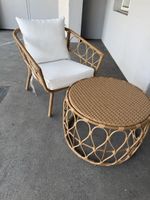 Rattan-Optik Set – Sessel und Tisch – sehr guter Zustand - 1
