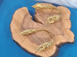 2 schöne antike Vorhang Halterungen, Messing (LOT2931#FBS2)