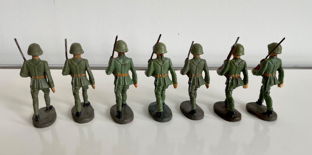 7x Spielzeugfiguren Elastolin Wehrmacht WWII 4
