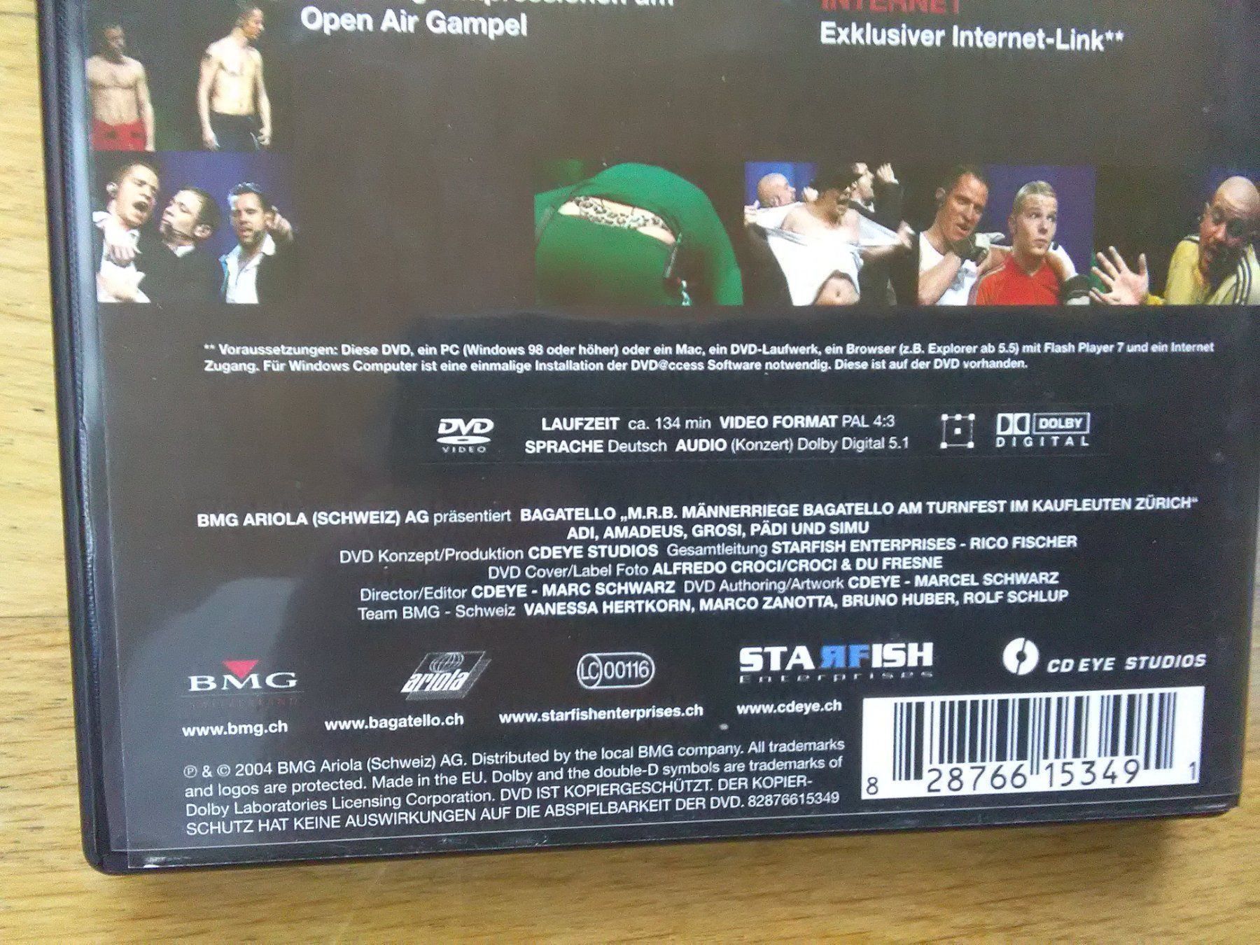 Tutti i DVDs: Bagatello - M.R.B.   (Schweizer-Comedy)     ©'2004 – Usato da St.Galllen venduto da elkaphone 4