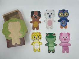 Djeco Holz-Puzzle Tiere 🦒🐶🐷🐻🦉🐆