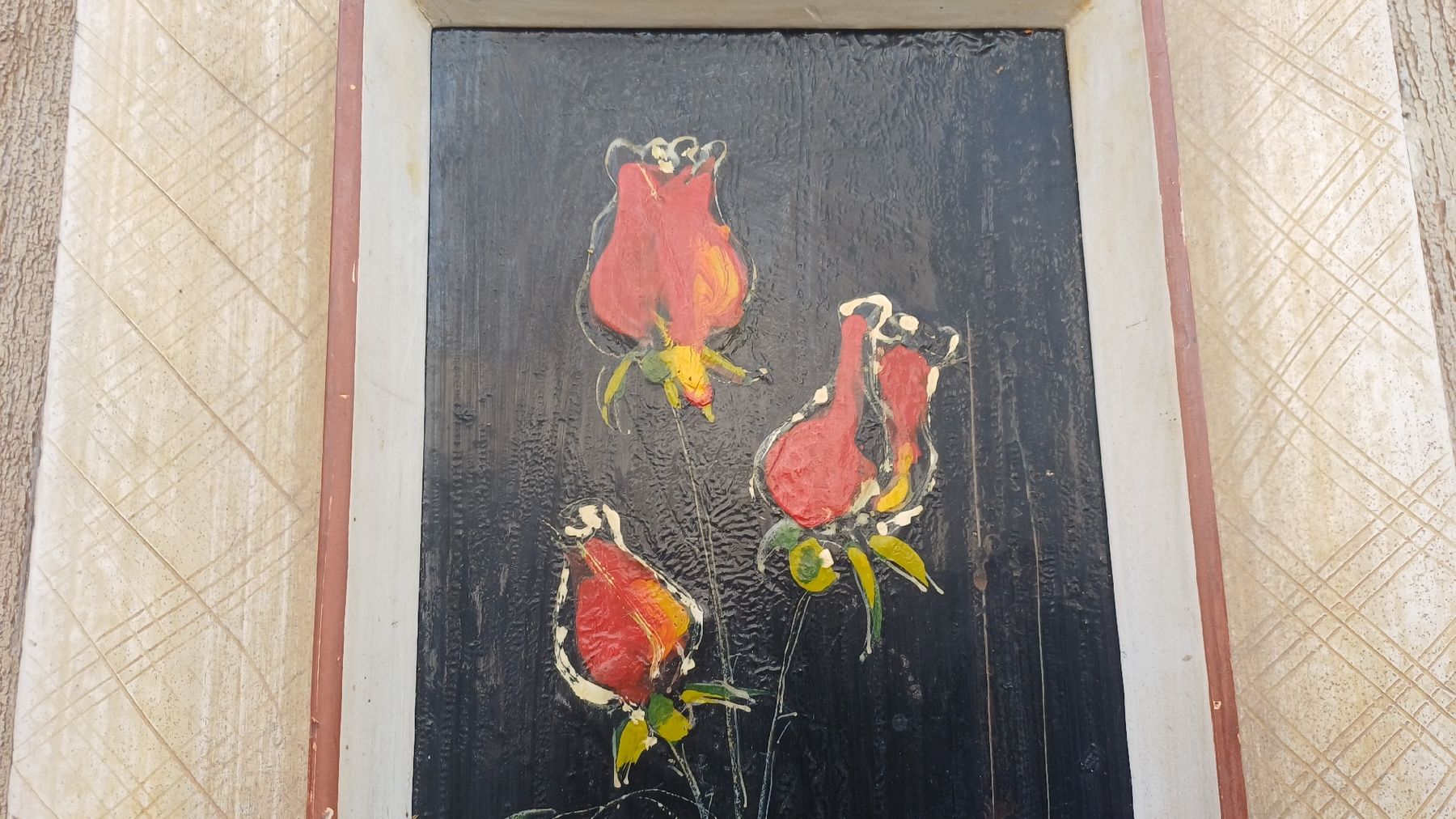 Posters & Illustrations: Blumenbild 60er Handbemalt  – D'occasion à Flawil par Naphtali 4