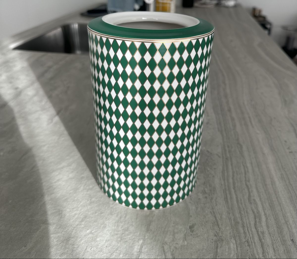 Vasi & Recipienti: Polspotten vase green white diamond pattern – Nuovo (secondo la descrizione) da Rüschlikon venduto da juz_2t2j 1