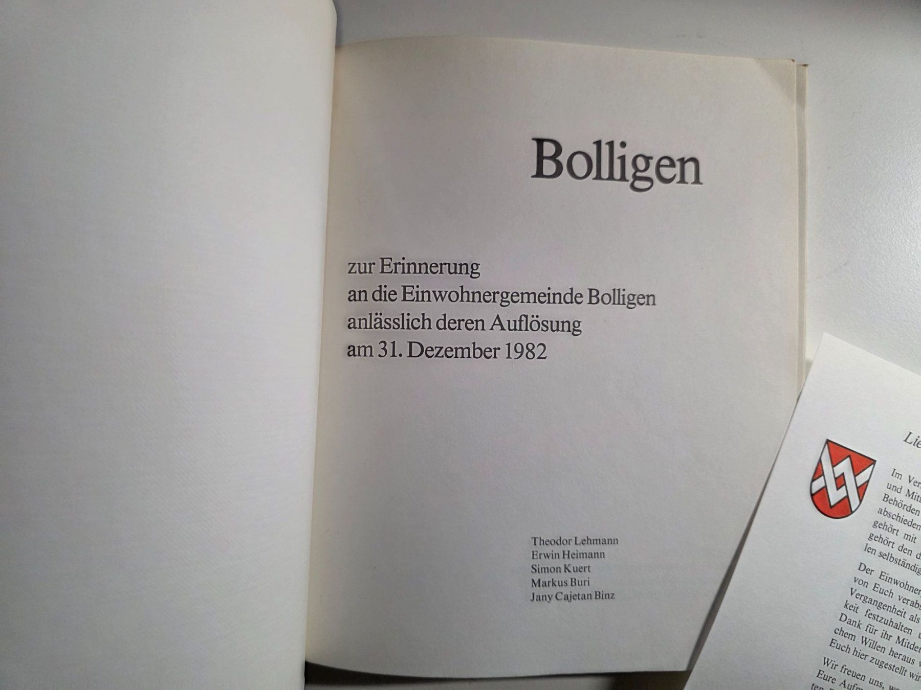 Libri: Einwohner Gemeinde Bolligen Erinnerungsschrift 1982 – Usato da Walterswil BE venduto da Lonitti 1