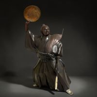 Alter Japan Samurai Krieger: Bronze Figur Mori Taihee 40cm