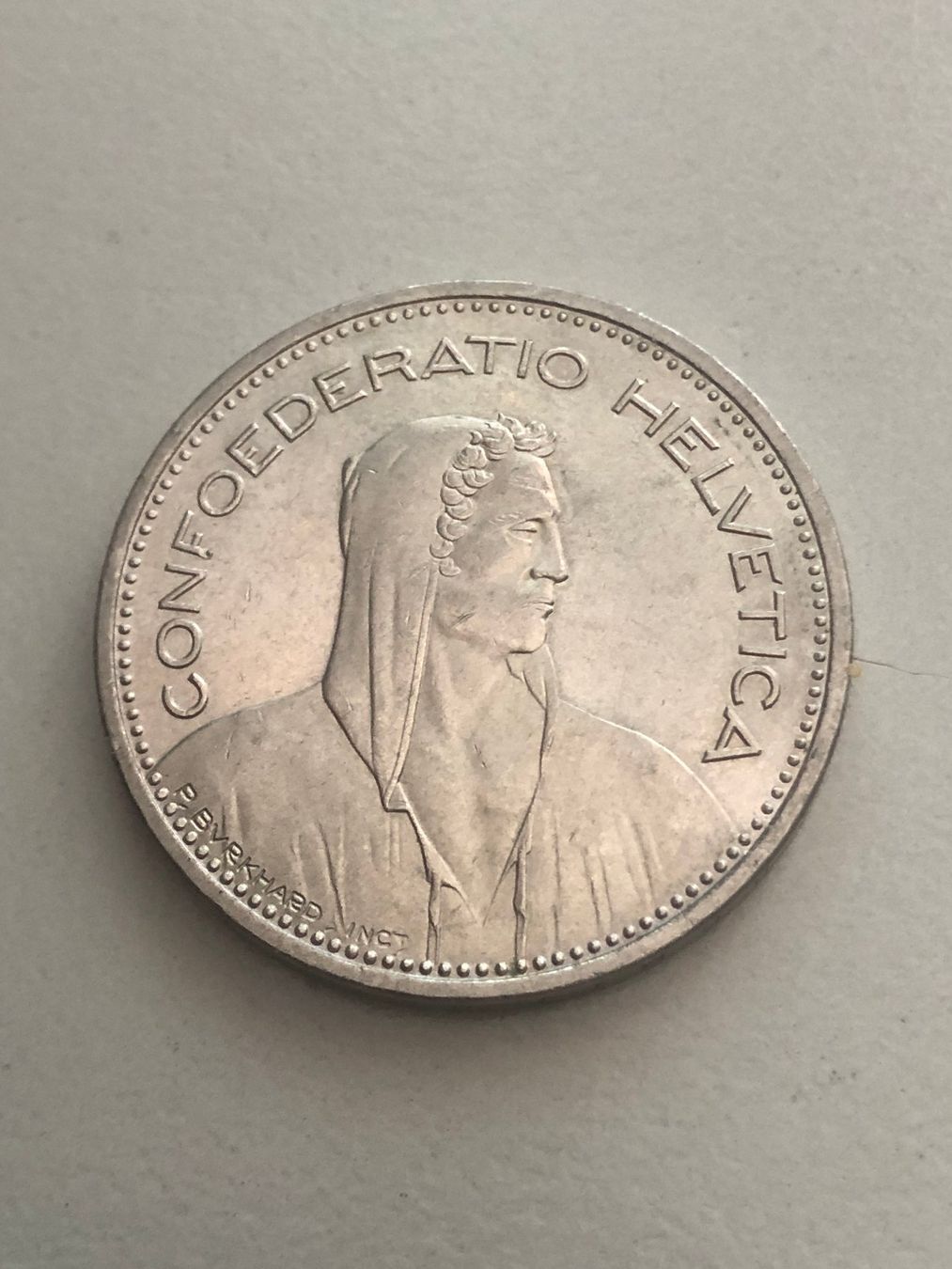 Tutti le monete: 5 Fr. 1989 mit vertiefter Randschrift – Usato da Schötz venduto da Odpa 1