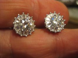 ECHT MOISSANITESTEIN OHRSTECKER 10 x 10mm STERLING S.925° MP