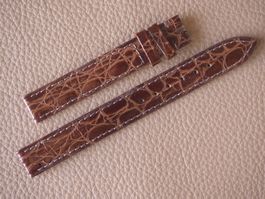 NOS 12mm braun Croco-grain Uhrenband Damenuhr Kroko-Pr 12x12