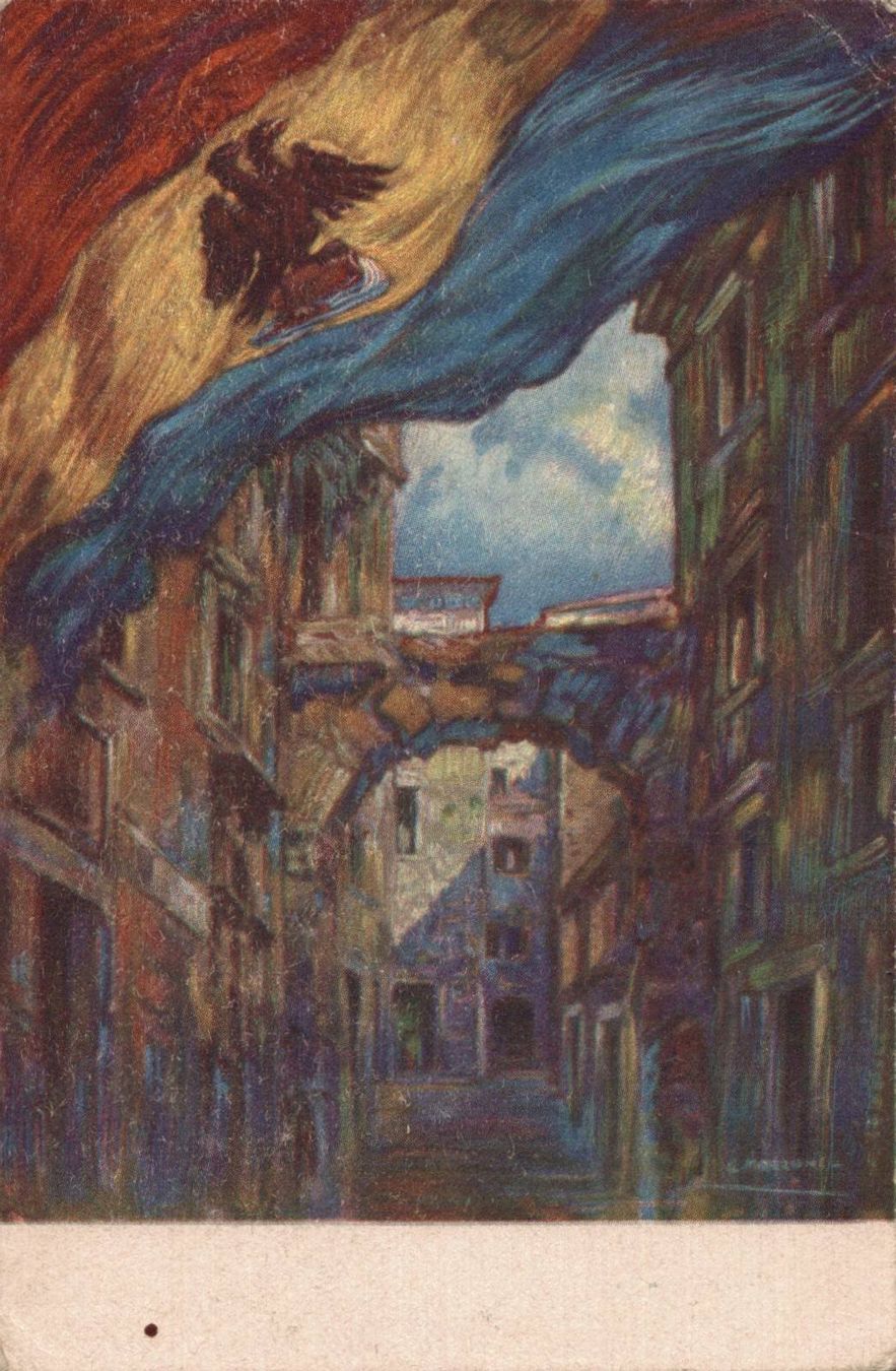 Cartes postales: Ansichtskarte Fiume, Flagge mit Adler 1925 – D'occasion à Luzern par Kartenansicht