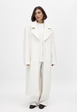 Nakd Long Structured Coat - Gr. 36 Off White - neu