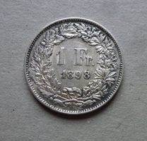 ++ 1.- Franken 1898, gute Erhaltung