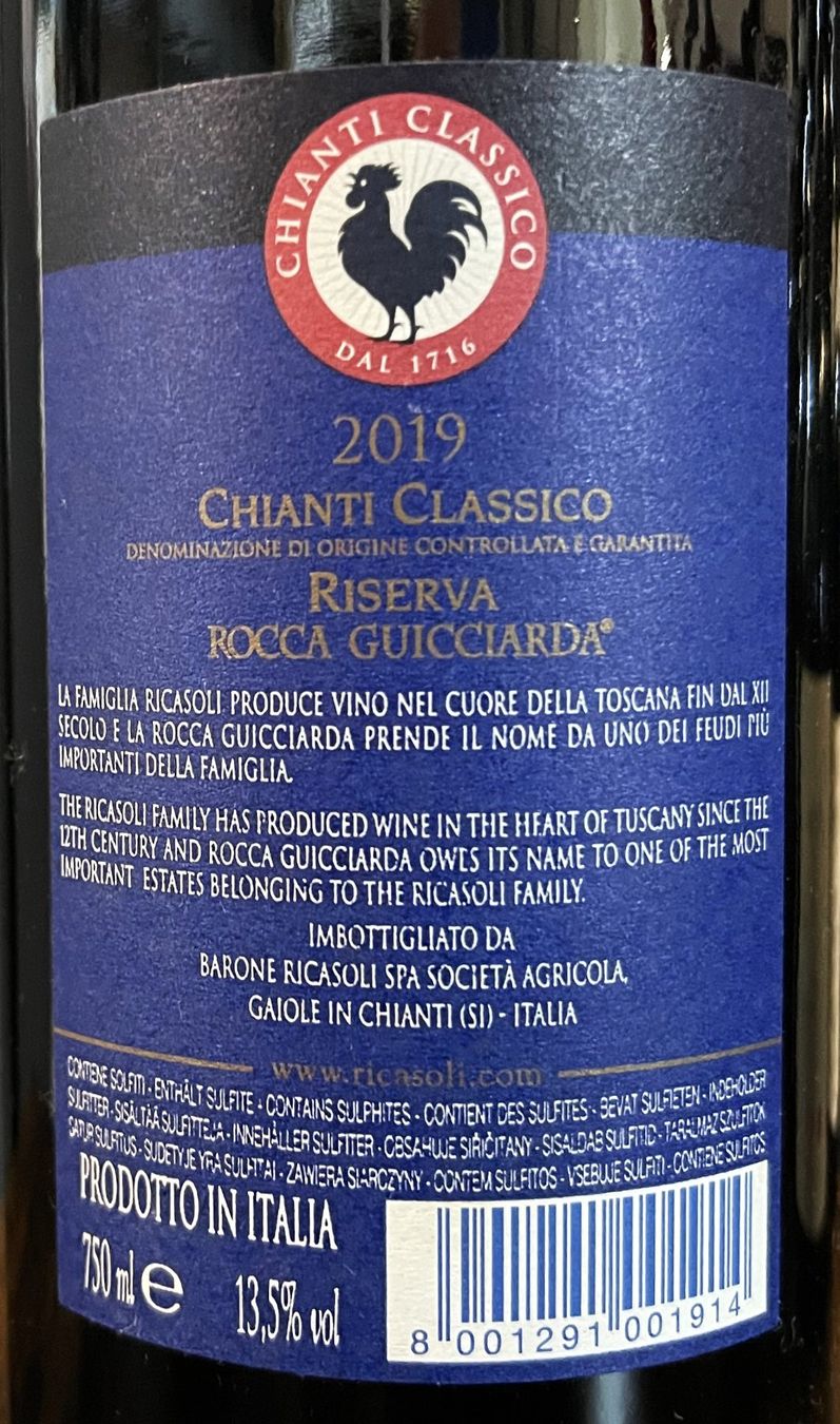 Vino: Ricasoli -Rocca Guicciarda Chianti Classico Riserva 2019 – Nuovo e nell'imballaggio originale da Oftringen venduto da Vucki 3