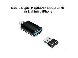 USB-C Headset, USB-A Stick, SDXC Adapter an Lightning iPhone