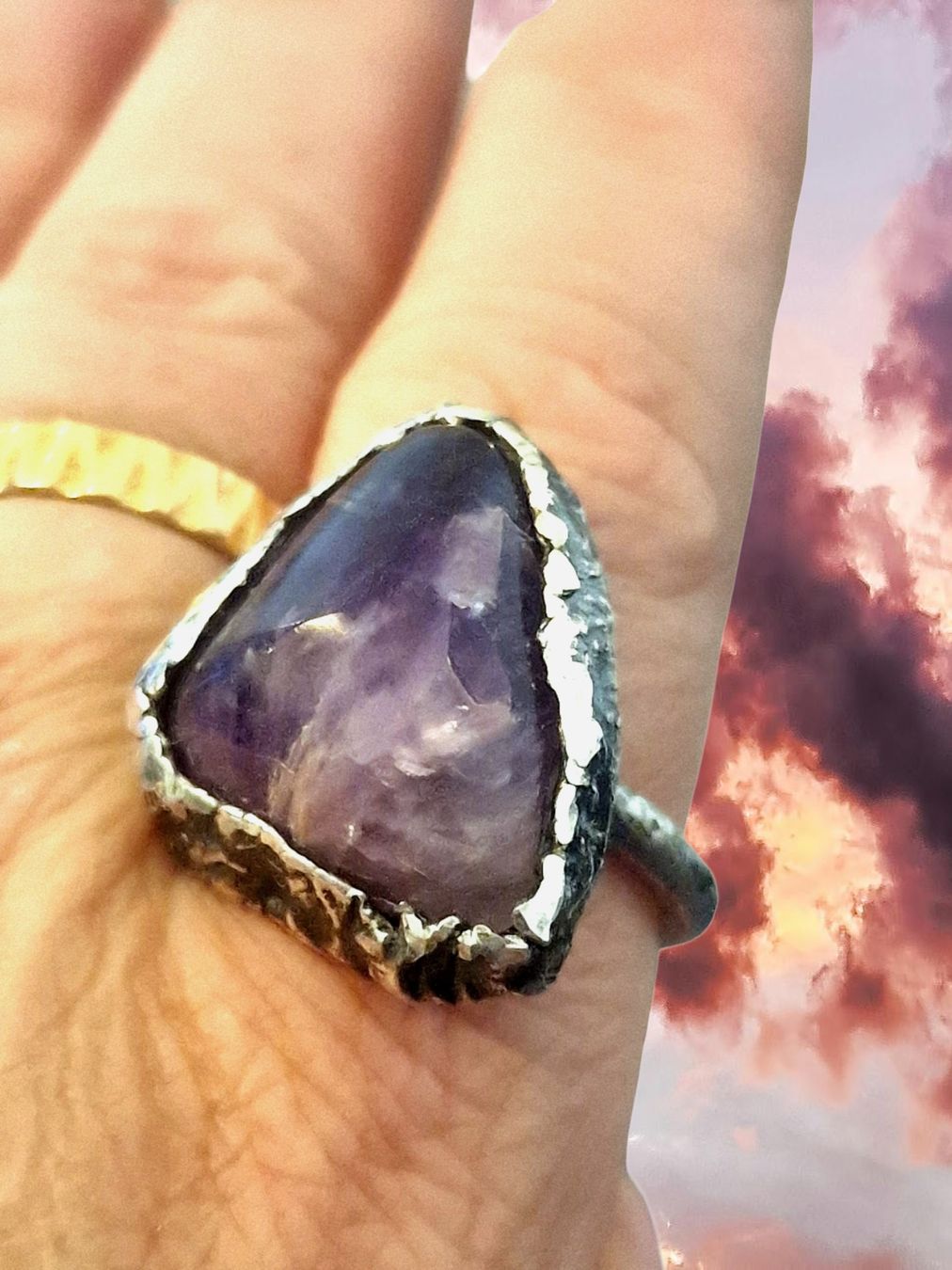 Anelli: Statement-Ring Silber & Amethyst, Gr. 62,5 – Nuovo e nell'imballaggio originale da Aarau venduto da Schmuckhoehle_MD 7
