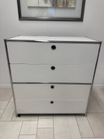Hochwertige Design Kommode Sideboard Metall Chrom Weiss