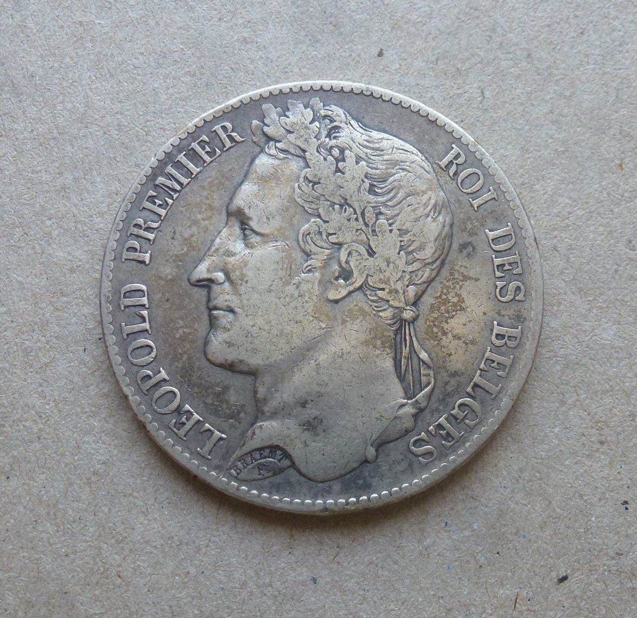 Alle Münzen: Belgien ++ 5.- Francs 1849 – Gebraucht aus Walkringen von Casablanca777