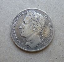 Belgien ++ 5.- Francs 1849