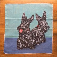 Taschentuch handrolliert Hund Terrier  Mouchoir