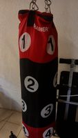 Boxsack Hammer rot schwarz mit Nummern guter Zustand