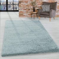 SALE 🔥 Flauschiger Hochflor-Teppich Shaggy Pastellblau