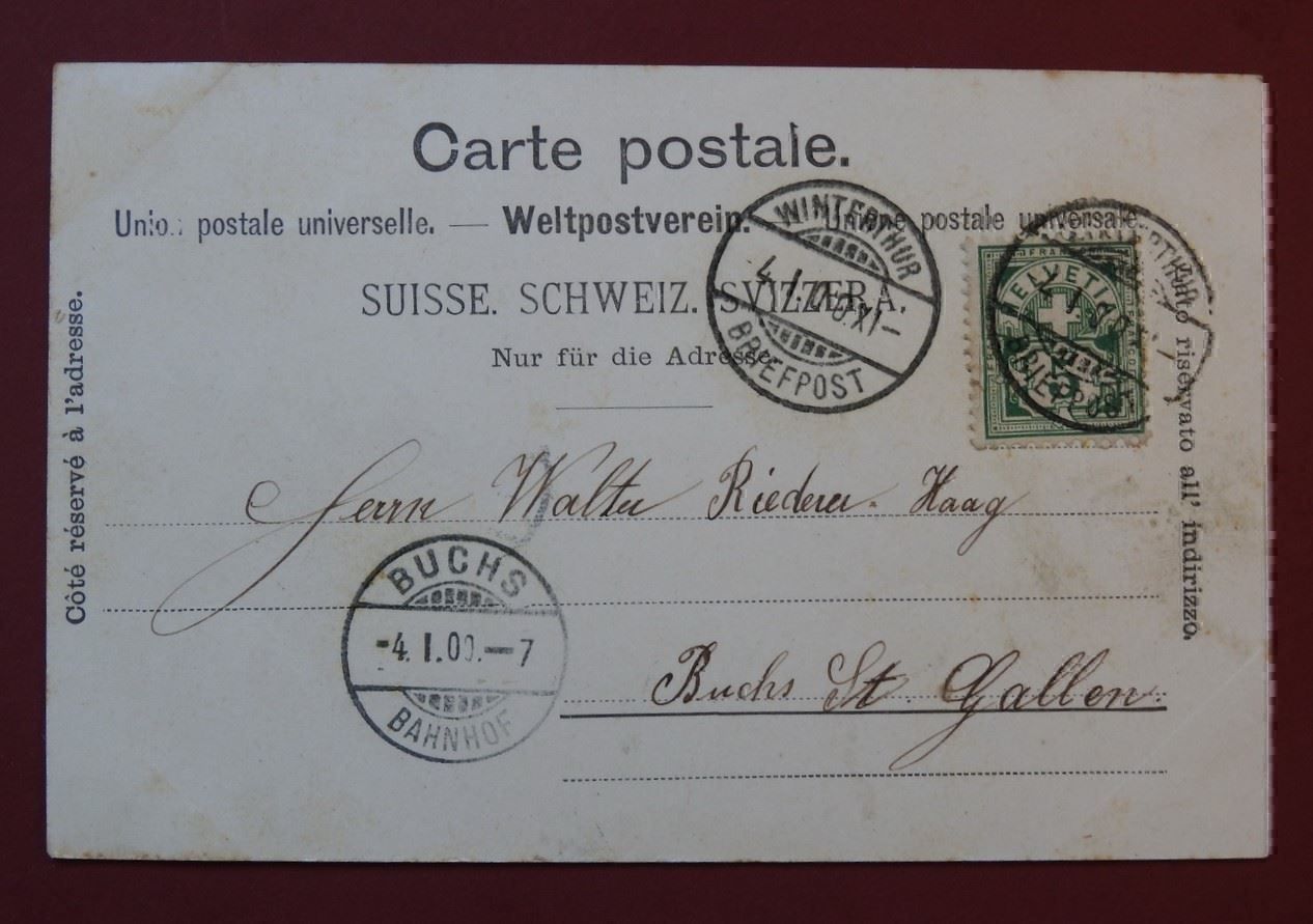 Cartoline postali: AK Gruss aus Winterthur  Marktga. 1900 – Usato da Rain venduto da 999-800-K 1