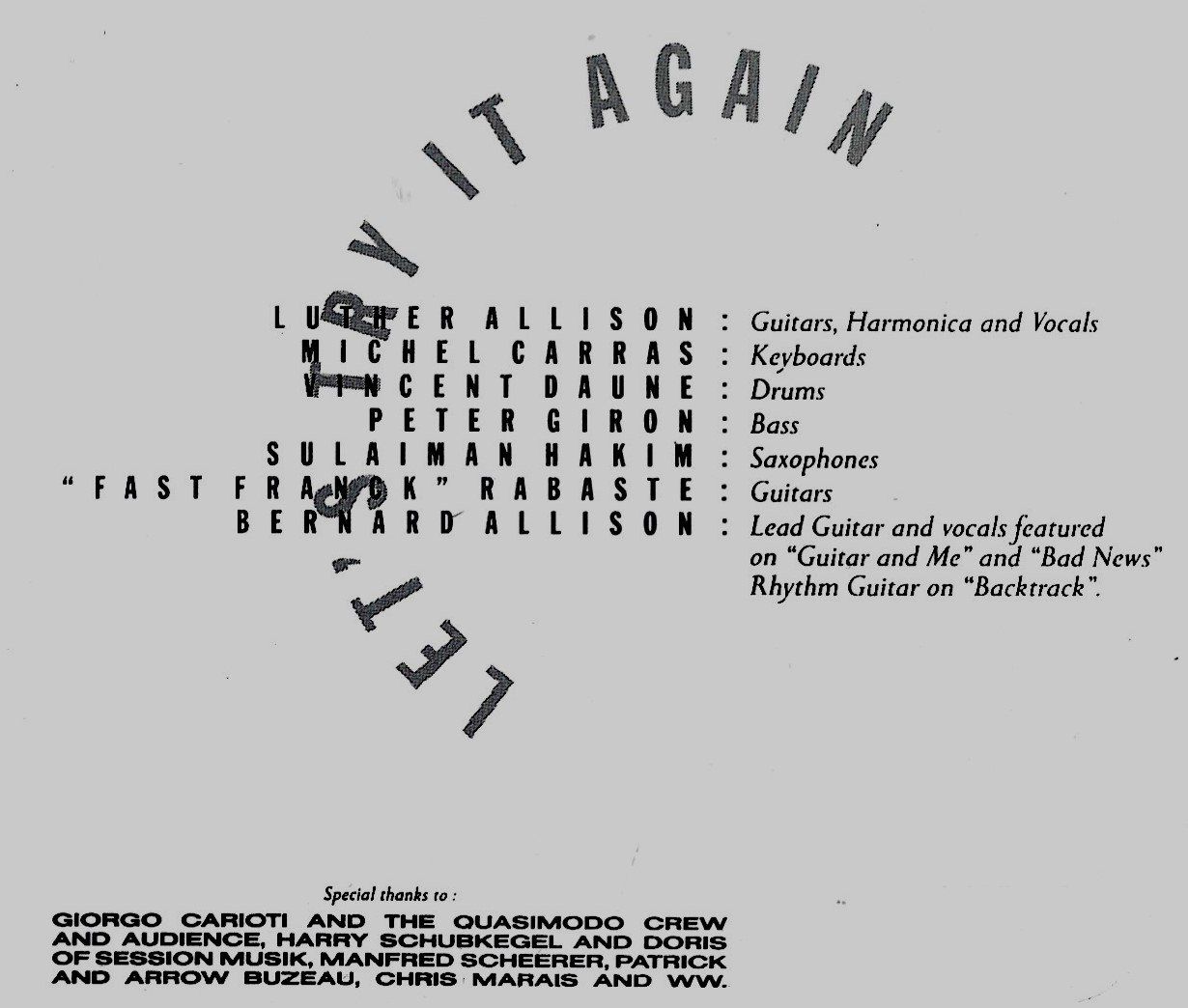 CDs: Luther Allison LET'S TRY IT AGAIN CD – D'occasion à Kandergrund par Sososo 4