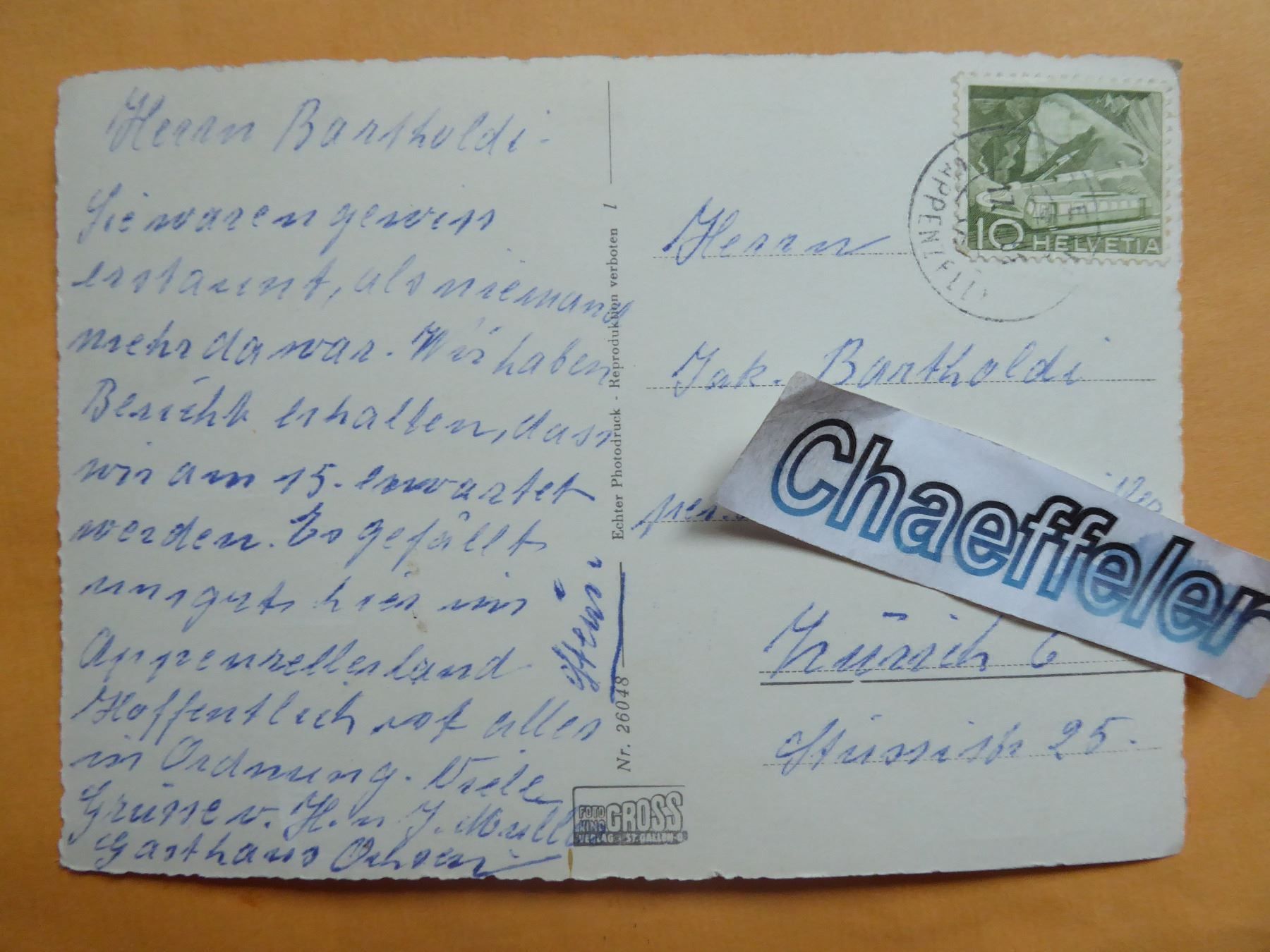 Cartoline postali: Stein (App.) Blick auf Alpstein – Usato da Zürich venduto da Chaeffeler 1