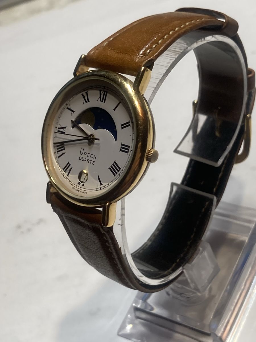 Orologi: Urech Quartz mit mondphase 32 mm – Usato da Glattbrugg venduto da vintagemania