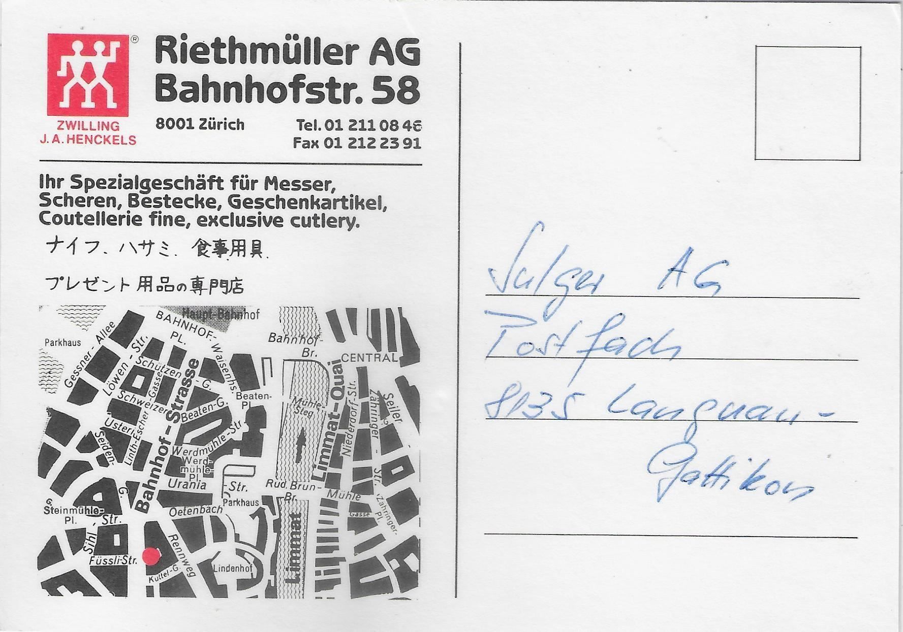 Ansichtskarten: Zürich - Bahnhofstrasse – Gebraucht aus Ettingen von Kartenplanet 1