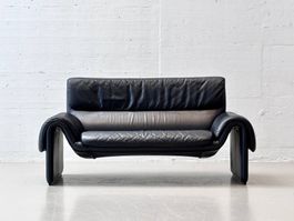 Schwarzes De Sede DS-2011 Ledersofa, 1980er Jahre