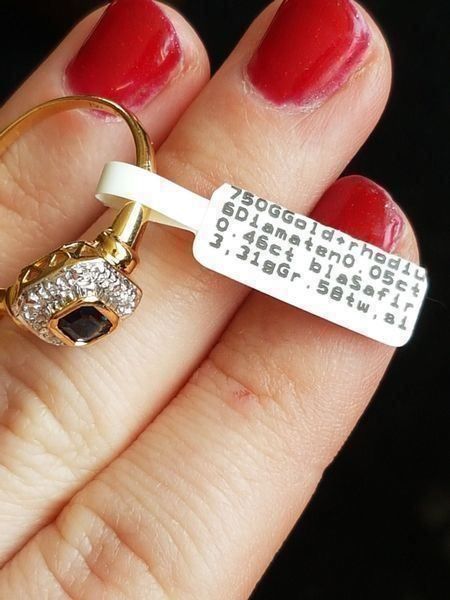 Bagues: Moderner 18 Kt. Goldring mit 6 Diamanten – Neuf (Voir description) à Unterägeri par Altgoldschmuck 8