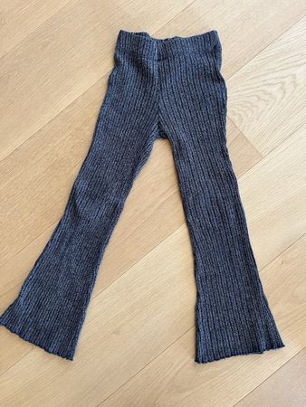 Zara Girls Size 9/134 cm Stylish Ribbed Knit Pants Blue