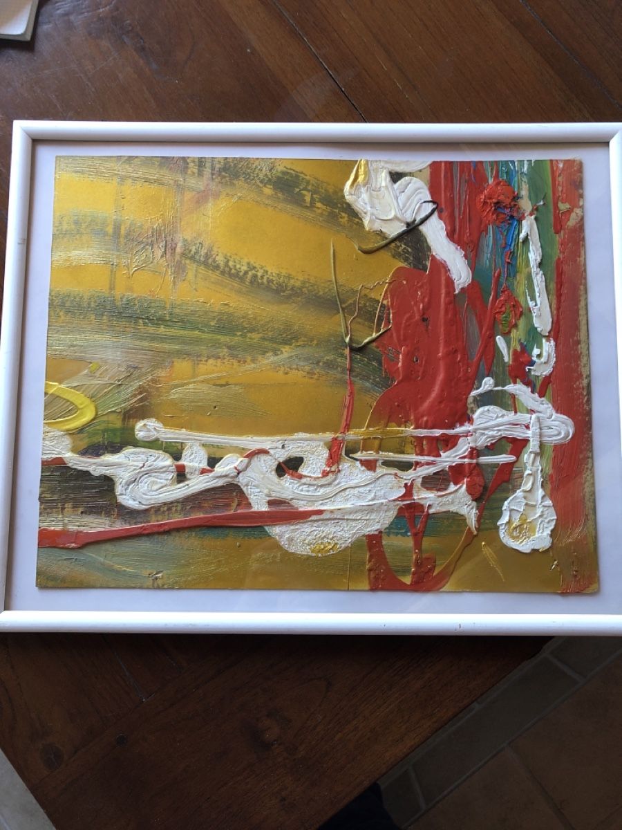 Poster & Bilder: Abstraktes Acrylbild, gerahmt, bunt, modern – Gebraucht aus Grandval von ChezJerome