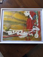Abstraktes Acrylbild, gerahmt, bunt, modern