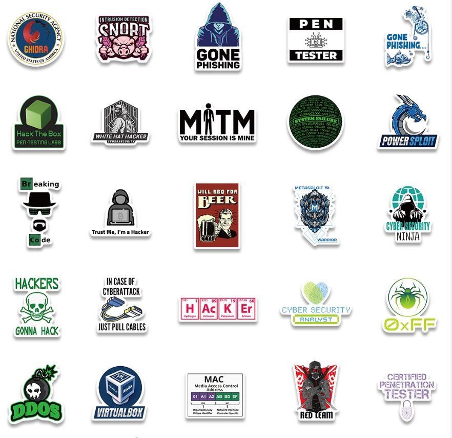 Sticker: hacken hacker Computer Laptop DDOS Windows 50 tlg Stickerset – Nuovo e nell'imballaggio originale da Dättlikon venduto da easythings 1