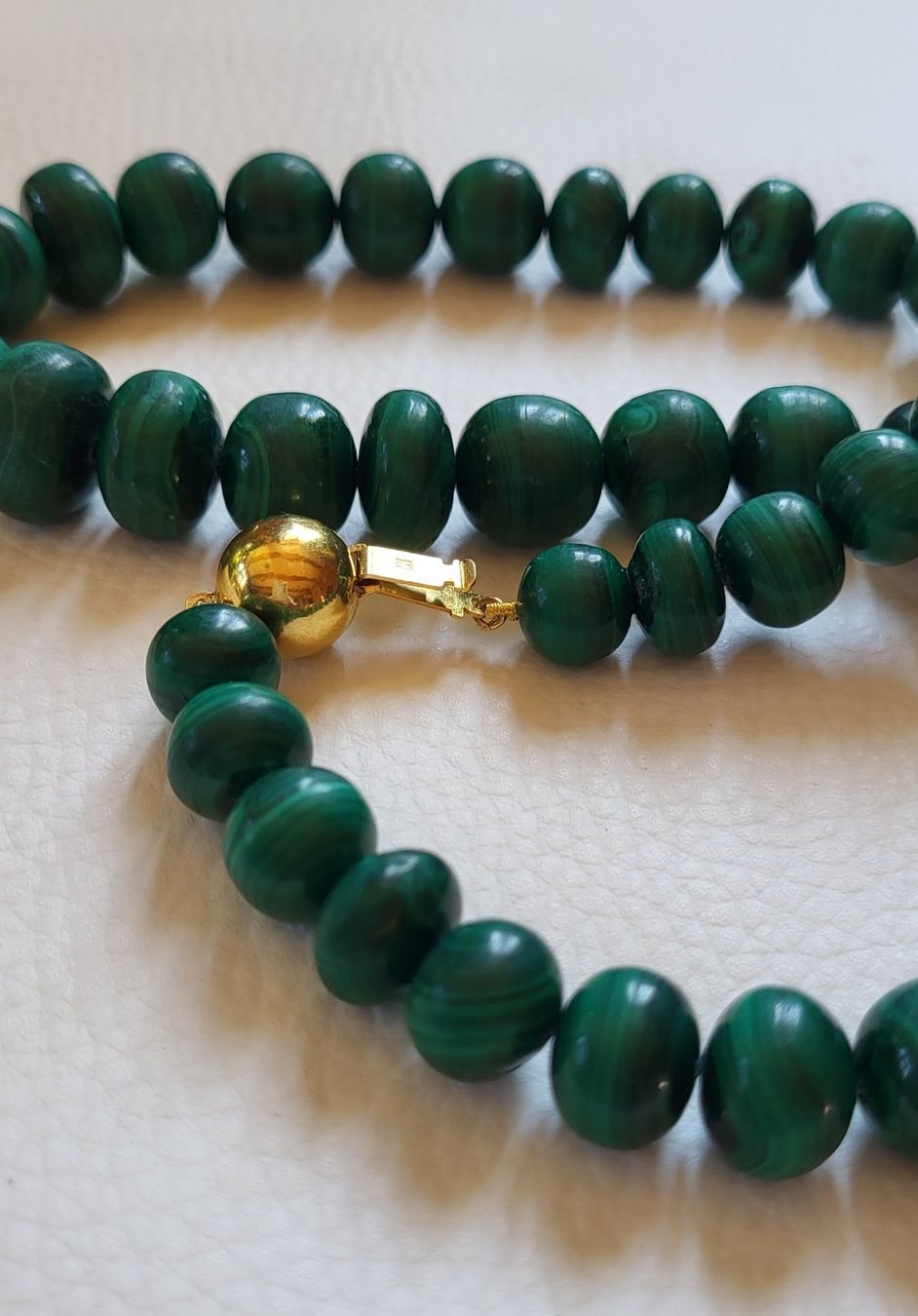 Catenine: Gold 750 Massiv Malachit Collier 18 Karat – Usato da Wald ZH venduto da Dasilver 8