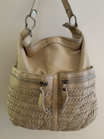 Leder Damentasche beige