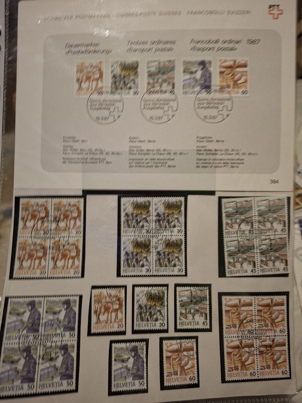 Tutti i francobolli: Dauermarken 1987 Sammelblatt / 4 er Blocks – Usato da Balgach venduto da SIMEON27
