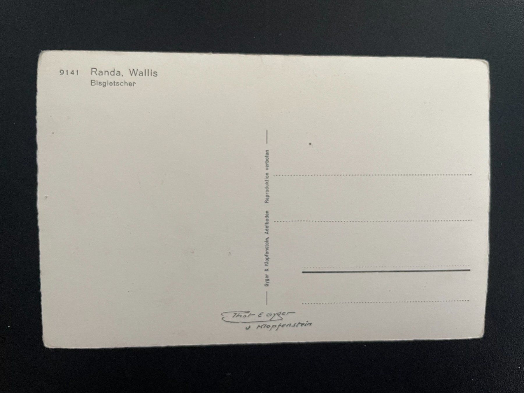 Cartoline postali: AK VS Randa, Bisgletscher – Usato da Thal venduto da Danny82 1