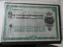 USA 1883, Cincinnati, Washington and  Baltimore Railroad