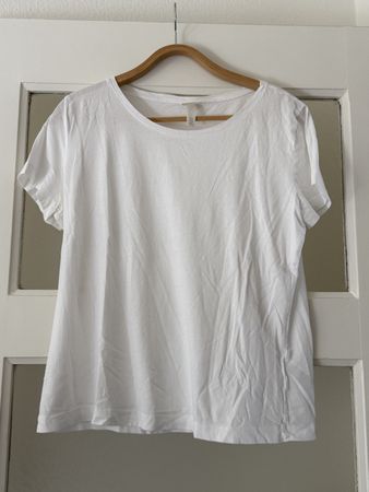 H&M Weisses T-Shirt aus Baumwolle, Grösse XL
