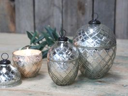 Kerze im Glas mit Diamantschliff