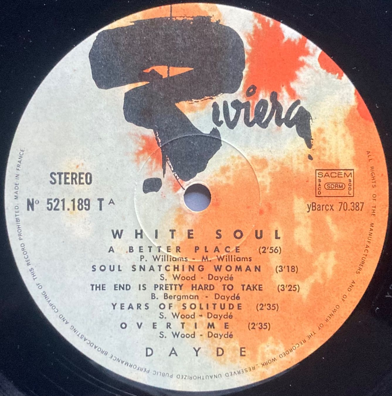 Vinyles: DAYDÉ - WHITE SOUL – D'occasion à Poliez-Pittet par Newtown-Records 2