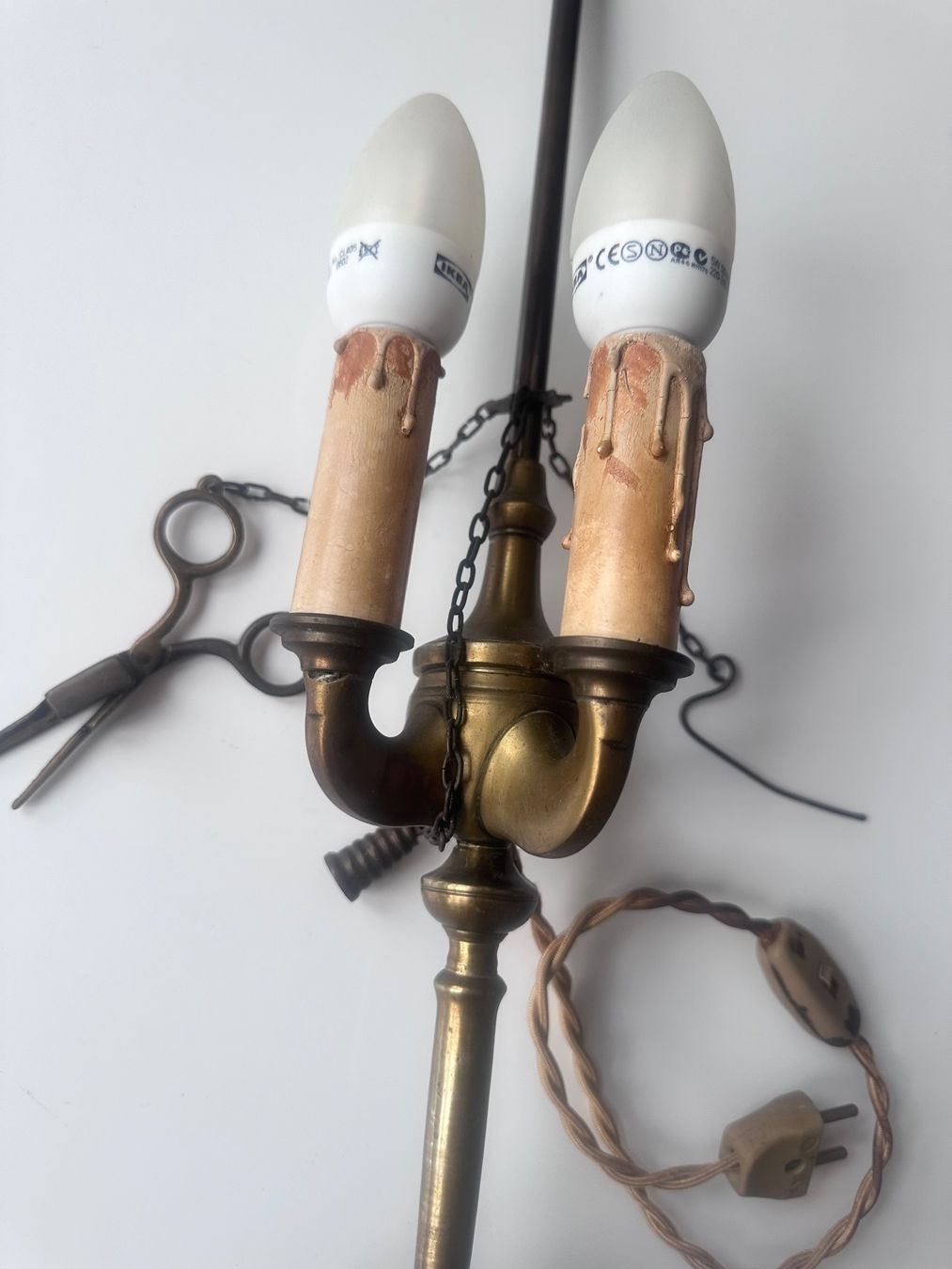Lampade: Florentiner Lampe mit zwei Leuchten, Messing – Usato da Rickenbach b. Wil venduto da sunneschii_ 6