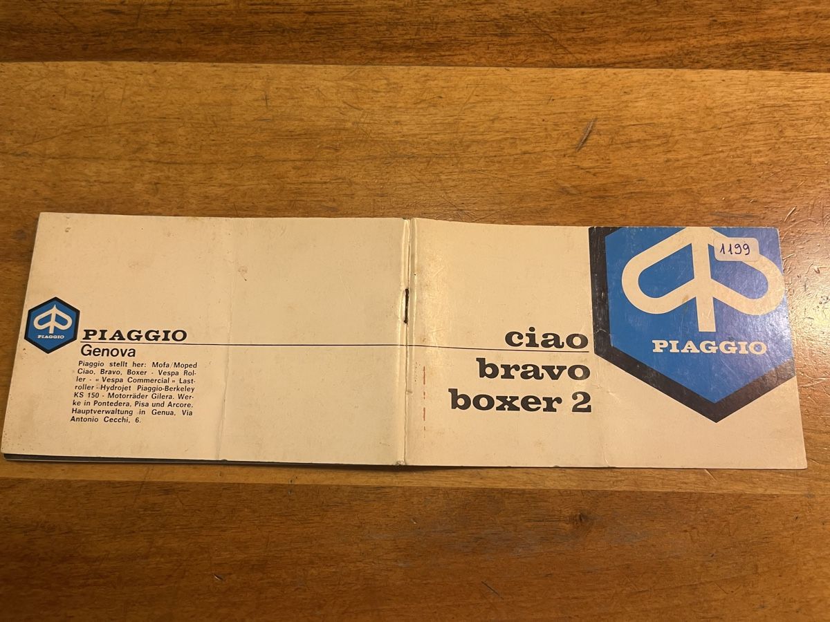 Piaggio Parti ricambio per ciclomotori: Piaggio Ciao Bravo Boxer Handbuch – Usato da Thun venduto da Cpia 3