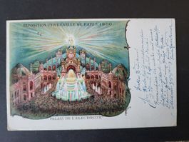 1900, Farbige Postkarte von Paris nach Heiden 