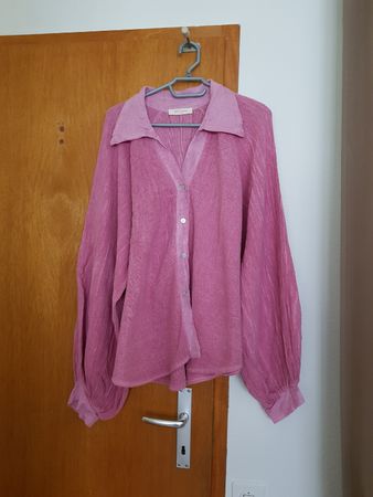 Chemisier rose Maison KATTARD Genève, lin et coton, TU neuf
